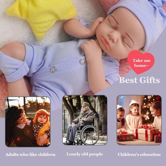 12 Inch Realistic Full Body Silicone Reborn Lifelike Ivory Baby doll Girl - Picture 4 of 8